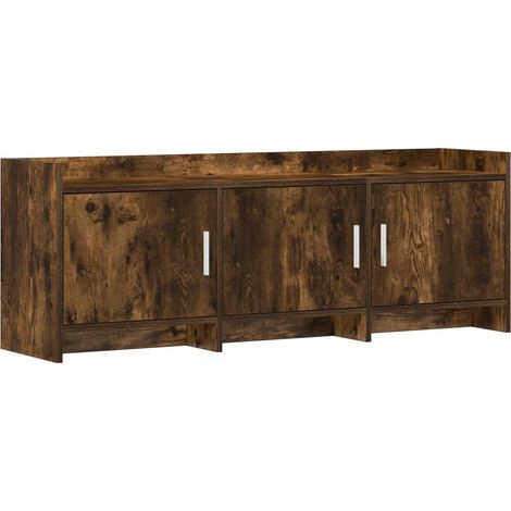 Meuble TV 130 x 33 x 47 cm Chêne fumé Bois d'ingénierie vidaXL (1/5)