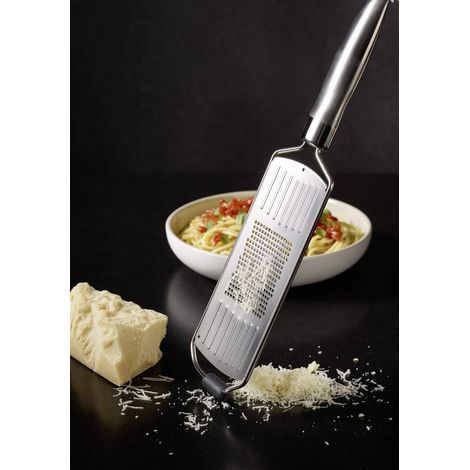RÖSLE Grattugia a grana fine, grattugia di alta qualità per parmigiano, spezie, limone, cioccolato o zenzero, con base in silicone, acciaio inossidabile 18/10, inclusa custodia protettiva (1/5)