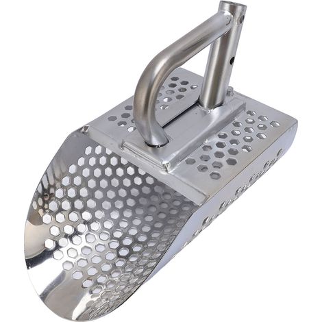 Pelle à sable en acier inoxydable avec manche amovible, tamis de plage pour détecteur de métaux, accessoire or 1374g 261x150x90mm (1/5)