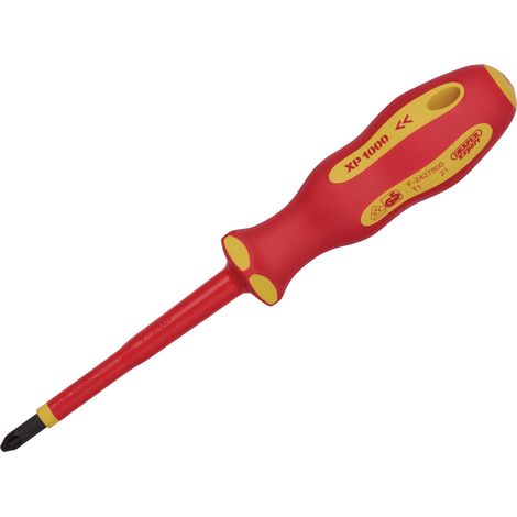 Draper 965PZ Expert Ergo Plus VDE No. 2 x 100mm PZ Slot Screwdriver with Insulated Handle for Safe Electrical Work (1/2)