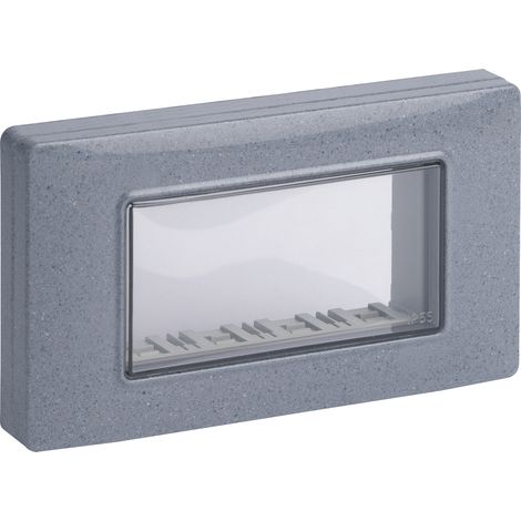 VIMAR - 14944.14 IP55 4M Abdeckung + Schrauben, Granitgrau
