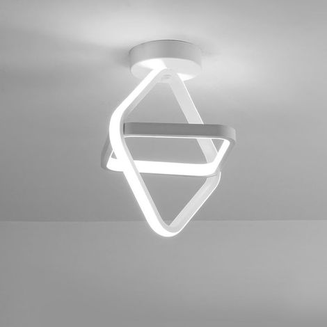 Plafonnier LED Moderne, 22W Lampe de Plafond avec 2 Lampes Carrées 6500K Lumière Blanche Froide, Lustre LED Créatif pour Chambre à Coucher Salon Cuisine Couloir, Blanc (1/5)