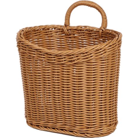 Panier mural suspendu 20 x 12, 5 cm, tressé pour la cuisine et porte (1/5)