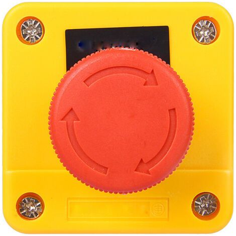 10a Boîte de Commande Bouton Poussoir Verrouillage Arre Bouton D'interrupteur D'urgence Plastique Métal Coquille Rouge Champignon Signer L'arrêt D'urgence Bouton-poussoir Station de Commutateur