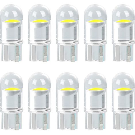 Lampadine per auto T10 W5W LED 194 168 501 1SMD COB LED Luce targa Luce di posizione laterale Xenon Bianco 6000K 12V Confezione da 10
