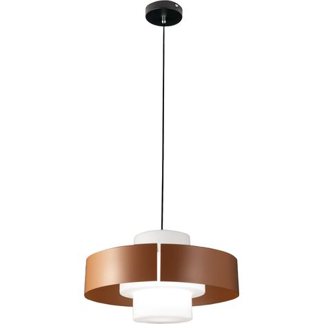 Suspension Loto Ø450 Mm En Métal Et Verre Soufflé Brique, Douille E27 40 W, Ip20, Classe 1 - Design Moderne Et Élégant (1/3)
