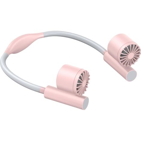 Ventilateur portable à porter autour du cou, 3 vitesses, rotation à 90°, 2400mAh Ventilateur personnel portable Parfait pour temps chaud, voyages, trajets quotidiens, promenades, randonnées, sport, (1/5)