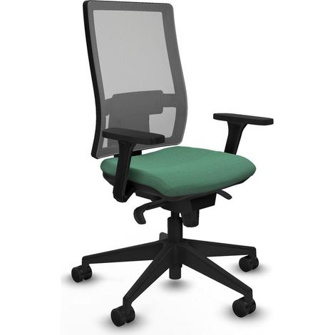 Piqueras-y-crespo Chaise de bureau ergonomique vert émeraude (1/3)