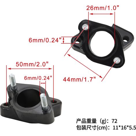 Zubehör für Motorrad-Ansaugkrümmeranschlüsse, kompatibel mit YAMAHA G2, G8, G9, G11 & G14 4- (1/4)