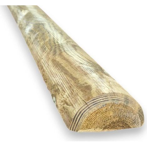 Mezzo palo in legno testa smussata Ø 10 cm, lunghezza 200 cm, pino impregnato in autoclave Classe IV (1/4)