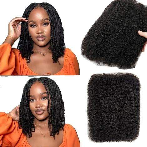 Extensiones de cabello humano, textura rizada, opciones de peinado versátiles, 1B, 7 piezas/lote, 45,7 cm (18 pulgadas) (1/2)