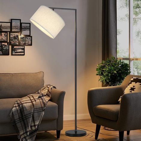 GBLY Lampada da terra moderna Lampada da terra per soggiorno: Lampada da lettura ad arco per camera da letto Attacco E27 Max. Lampada da terra a pedale da 40 W con paralume in tessuto, design 166 cm (1/5)