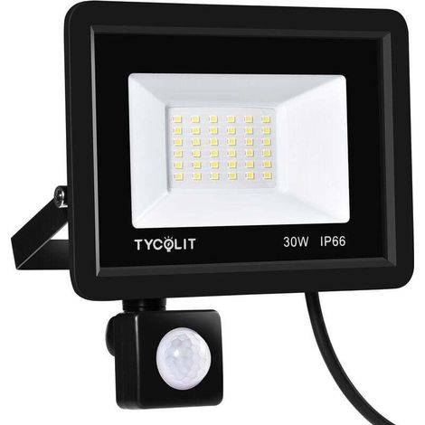 Projecteur LED Exterieur Detecteur de Mouvement 30W, Imperméable Spot LED Avec Détecteur, Blanc Froid Eclairage Exterieur, Lampe Exterieur pour Terrasse Garage Jardin (1/5)
