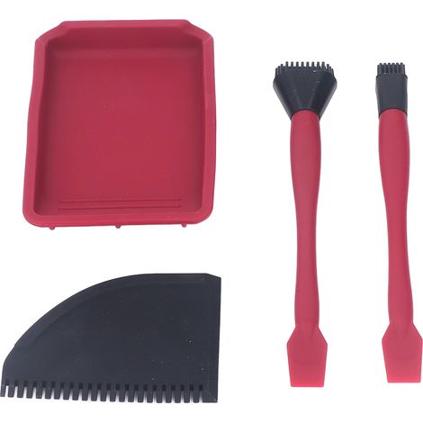 Kit de colle silicone 4 pièces comprenant 2 pinceaux, 1 peigne et 1 plateau. Application uniforme. Applicateur de colle silicone pour le travail du bois. (1/5)