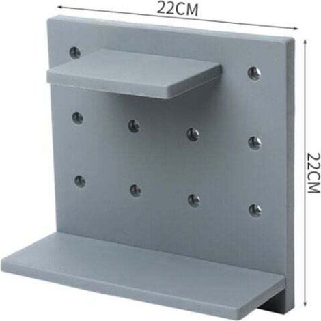 mensole a muro con fori, organizer da parete in plastica, per casa, cucina, bagno, ufficio (grigio)