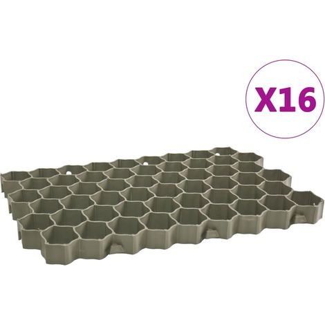 vidaXL Rinforzo per prato 16 pezzi Verde 60x40x3 cm Plastica (1/5)