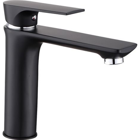 Robinet mélangeur d'eau chaude et froide noir, style européen, robinet submersible de cuisine, robinet monotrou avec aérateur et système de bulles. (1/4)