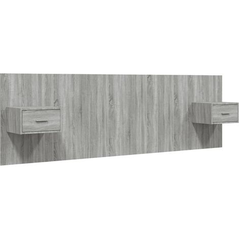 Maison Exclusive - Testiera Letto con Comodini in Legno Multistrato Grigio Sonoma