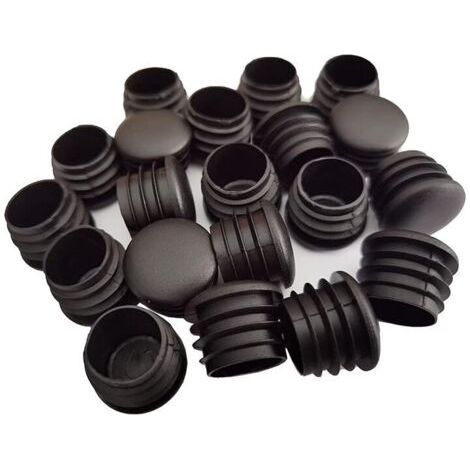BUNTHAUS PA Runder Kunststoffstopfen, 20 Stück, schwarze Rohrendkappe, Stuhlgleiter, Möbelbein, Rohrabdeckungseinsatz (25 mm) (1/4)