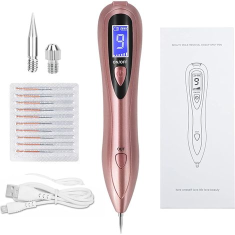 Stylo anti-étiquettes cutanées, stylo anti-taupes avec 9 niveaux de force et aiguilles remplaçables