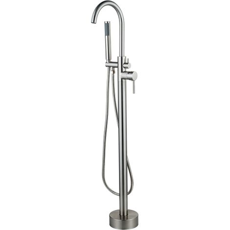 Fortifura Calvi Robinet de baingnoire hors sol 107.8cm avec douchette Inox brossé (1/2)