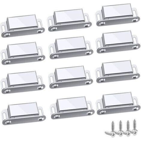 Loquet Magnetique, 12 Pièces Aimants loqueteaux magnétiques Placard Aimant Puissant Robuste Jusqu'à 6kg, Pour Tiroirs Porte de Douche Aimanté Armoire Placard, Cabinet, Meubles (45mm-12pc) (1/5)