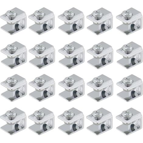 Set of 20 glass holders made of zinc alloy, adjustable glass clamp made of high quality material, stable and non-slip, durable and sturdy, for 3-8 mm thick glass in the (1/5)