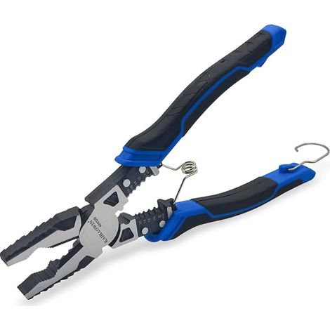Linesman 4 in 1 Universal Pliers with Wire Stripper and Crimping Pliers with Spring and Safety Lock Universal Screw Loosening Pliers for Electricians and Engineers (1/5)