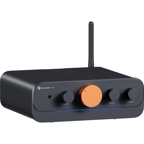 Amplificateur Bluetooth, Amplificateur Audio Stéréo 4.1/5.0 Canaux, 4 Canaux pour Bass Shaker Sim Racing Cockpit, avec Entrée AUX/Optique et Télécommande, pour Haut-Parleurs Extérieurs (1/5)
