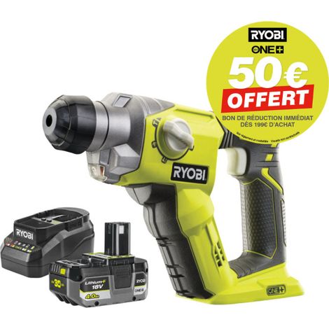 Marteau perforateur RYOBI 18V One+ R18SDS - Batterie 4,0Ah et chargeur (1/5)