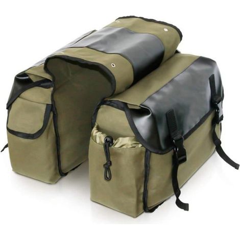 Sacoche Sacoche Vélo, Sac Etanche Arrière Tronc, Double Sacoche Vélo Porte-bagage, Sac Pliable Rangement pour Déplacements,