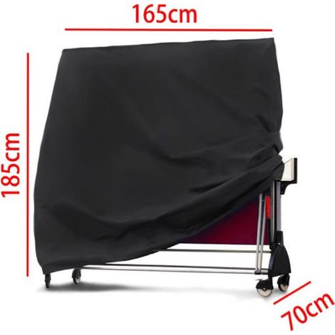 Copertura protettiva impermeabile per tavolo da ping-pong, mobili da giardino, tessuto Oxford 210D, 165x70x185cm, nero (1/4)
