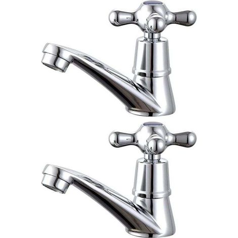 Robinet de lavabo de salle de bain, 1 paire de robinets d'eau chaude et d'eau froide