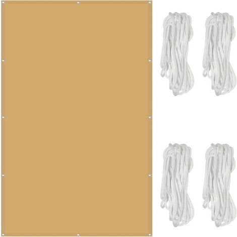 Voile d'ombrage Imperméable Rectangulaire 2 x 3 m Une Protection des Rayons UV à 98% Voile D'ombrage Toile, avec Cordes de 1.5 m pour en Plein air, Jardin & terrasse,Crème (1/5)