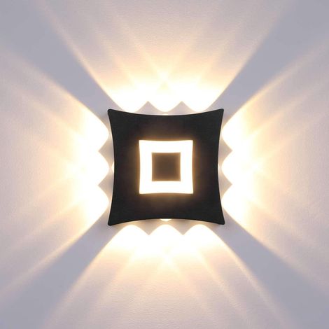 Luminaire mural LED COB 18W étanche IP65, applique en aluminium noir pour intérieur/extérieur, lumière blanche chaude 3000K, lampe de façade moderne, éclairage murale design. (1/5)