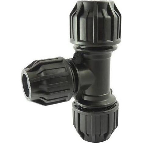 Kompressionsverschraubung, Reduzier-T-Stück, 90°-Winkel, Ø A: 20 mm Ø B: 16 mm (1/2)