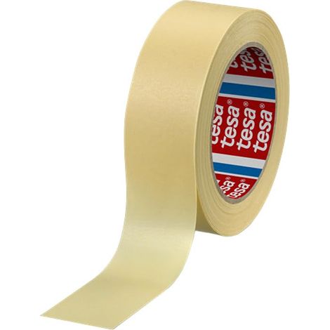 RUBAN DE MASQUAGE UNIVERSEL EN PAPIER PLAT ET LÉGÈREMENT CRÊPÉ POUR LE MASQUAGE GÉNÉRAL, LE MARQUAGE ET LES FIXATIONS LÉGÈRES.