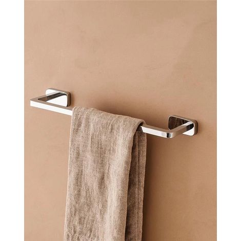 Exagonshop Porta asciugamani 35 cm acciaio inox cromo cubik