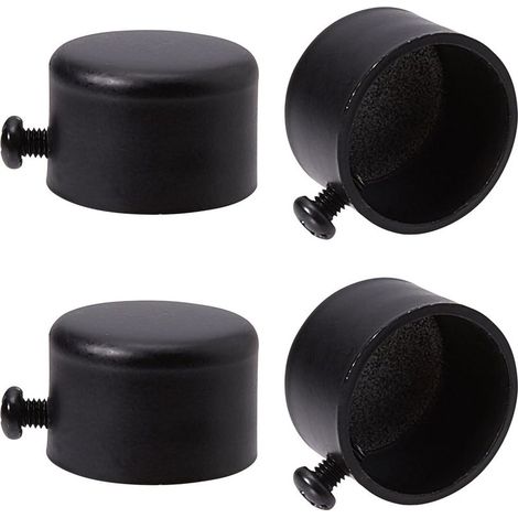 4pcs Embouts de Tringle à Rideau Embouts de Rideau en Métal Noir Embouts avec Vis Embouts de Tringle à Rideau Cylindriques de 28 mm Têtes pour Rideau de Bureau à Domicile Accessoires (1/5)