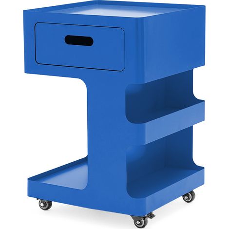 Caisson à roulettes 1 tiroir en métal H60,5cm - Bleu - Trolet
