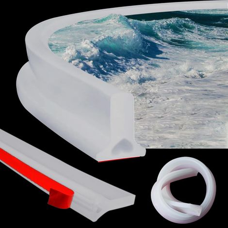 Seuil de douche en silicone avec bande de retenue d'eau, cloison de douche pliable (transparente) 1 mètre, convient pour salle de bain et cuisine (1/5)