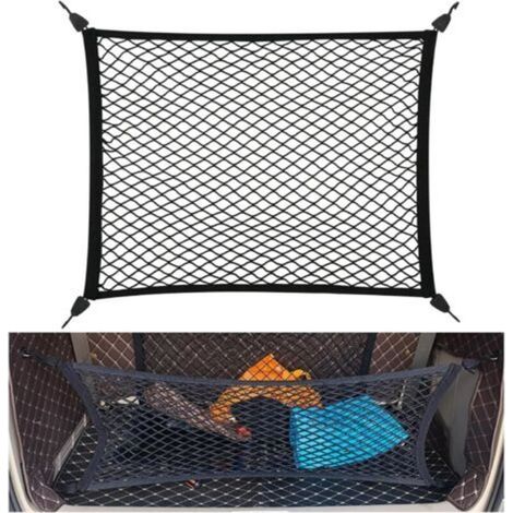 Filet de Rangement Coffre de Voiture 80x60cm Filet Coffre Voiture pour Bagages avec 4 Crochets Bagages Fixe en Extensible pour Plupart des Voitures (1/5)