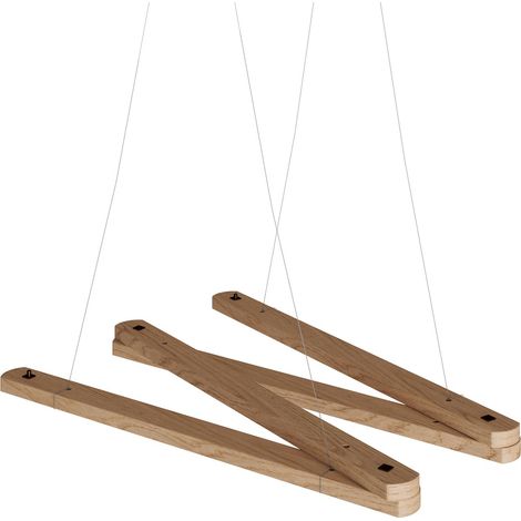Creative-Cables Support de plafond réglable Zigh-Zagh - (Bois de hêtre, 4 tiges, 400 mm de longueur) - Made in Italy - Pour lampes suspendues (1/5)