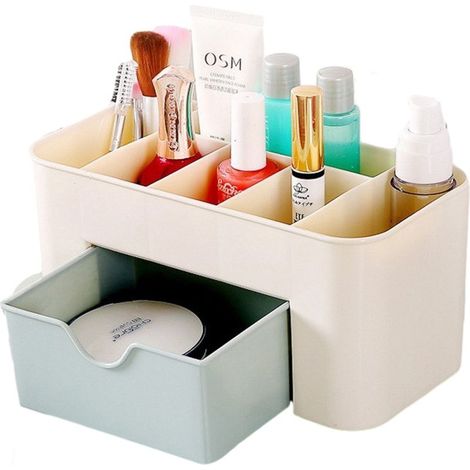 Kosmetik-Organizer, Organizer für Badezimmer und Schlafzimmer, 1 Schublade mit 6 Fächern für Kosmetikartikel, Lotionen, Lippenstifte, Nagelpflegeprodukte, Pinzetten (1/5)