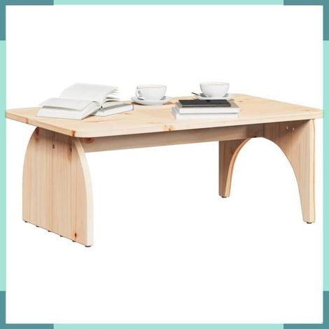 Table basse - 873517 - Naturel - Bois massif en pin - 80 x 50 x 31 cm (1/5)