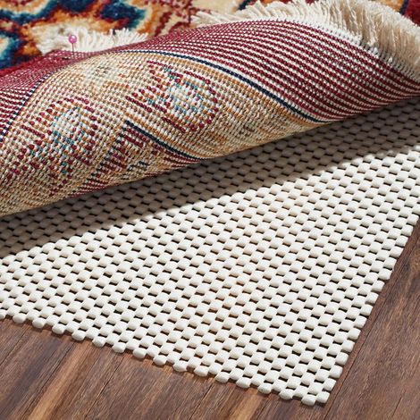 Rutschfeste Teppichunterlage, 60 x 90 cm, extra dicke Teppichunterlagen für Flächenteppiche und Hartholzböden, halten Ihre Teppiche sicher und an Ort und Stelle