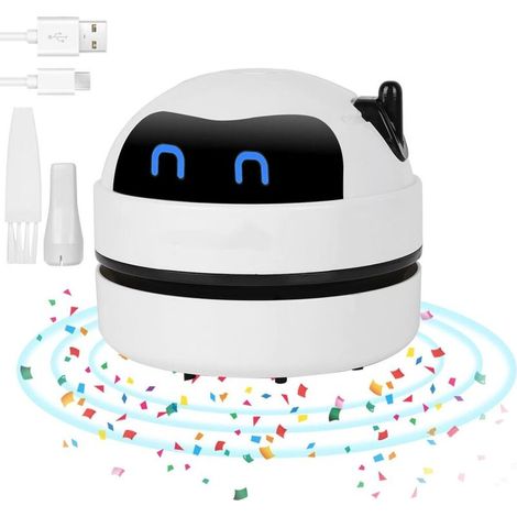 Mini Aspirateur de Table, USB Rechargeable Aspirateur de Bureau Poussière, Portable Mini Aspirateur de Bureau pour Table Bureau Coussin Voiture Clavier, Ramasse Miette, Cadeaux pour Les Enfants (1/5)