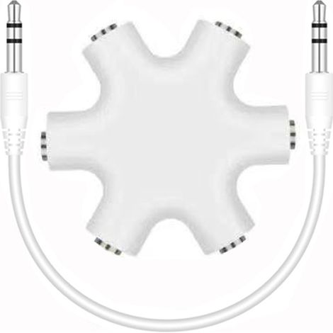 Divisor de audio - blanco - Adaptador en Y - para altavoces, teléfonos móviles, ordenadores portátiles (1/5)