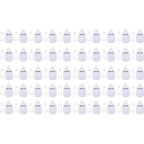 50pcs Mini Bouteilles de Voyage Porte-clés Pochette Ensemble 30 Ml Bouteilles étanches Rechargeables avec Crochets Porte-clés pour Désinfectant pour les Mains Lotion Artic (WHITE) (1/5)