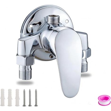 Mitigeur de douche mural pour eau froide et chaude - Finition chromée (1/5)